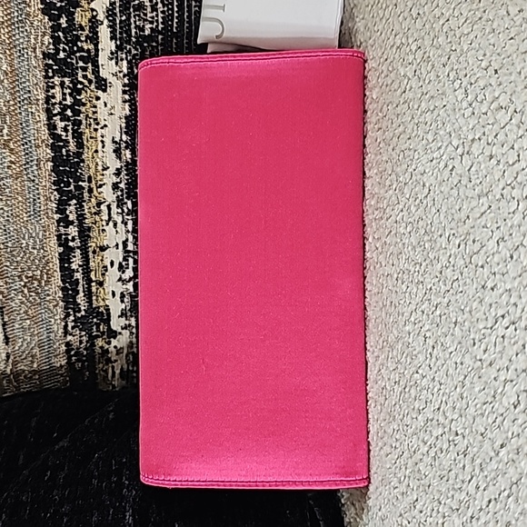 Jimmy Choo Madeline Mini Crystal Buckle Satin Wallet with Chain. Flawless - Picture 3 of 6